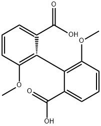 [1,1'-Biphenyl]-2,2'-dicarboxylic acid, 6,6'-dimethoxy-, (1S)- (9CI) Structure