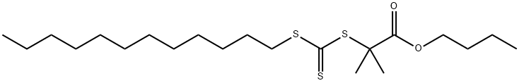 Propanoic acid, 2-[[(dodecylthio)thioxomethyl]thio]-2-methyl-, butyl ester 구조식 이미지