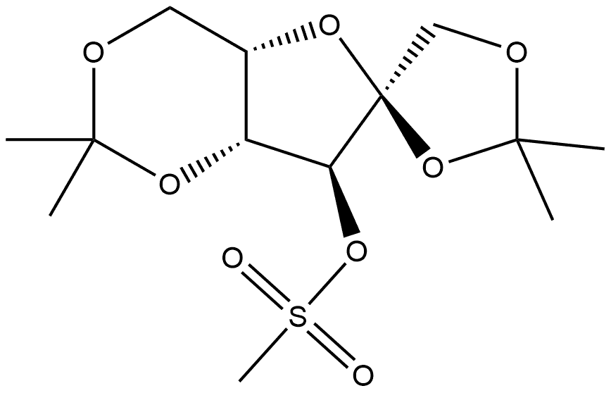 α-L-Sorbofuranose, 1,2:4,6-bis-O-(1-methylethylidene)-, methanesulfonate (9CI) Structure