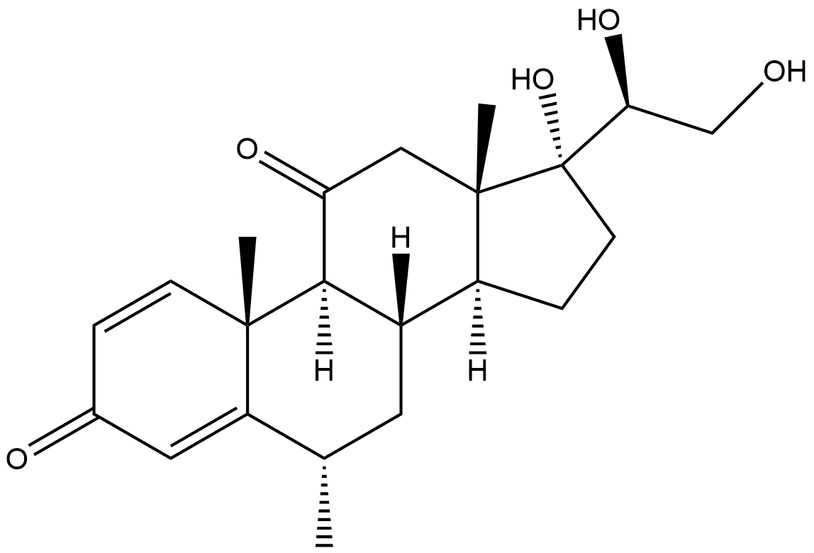 20 β-hydroxy-6-α-methyl Prednisolone Structure