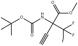 3-Butynoic acid, 2-[[(1,1-dimethylethoxy)carbonyl]amino]-2-(trifluoromethyl)-, methyl ester 구조식 이미지