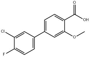 4-(3-Chloro-4-fluorophenyl)-2-methoxybenzoic acid Structure