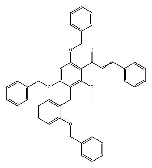 2-Propen-1-one, 1-[2-methoxy-4,6-bis(phenylmethoxy)-3-[[2-(phenylmethoxy)phenyl]methyl]phenyl]-3-phenyl- 구조식 이미지