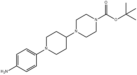 1-Piperazinecarboxylic acid, 4-[1-(4-aminophenyl)-4-piperidinyl]-, 1,1-dimethylethyl ester Structure