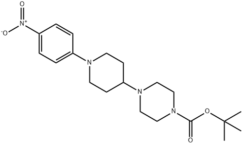 1-Piperazinecarboxylic acid, 4-[1-(4-nitrophenyl)-4-piperidinyl]-, 1,1-dimethylethyl ester Structure