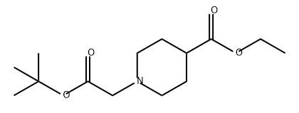 1-Piperidineacetic acid, 4-(ethoxycarbonyl)-, 1,1-dimethylethyl ester 구조식 이미지