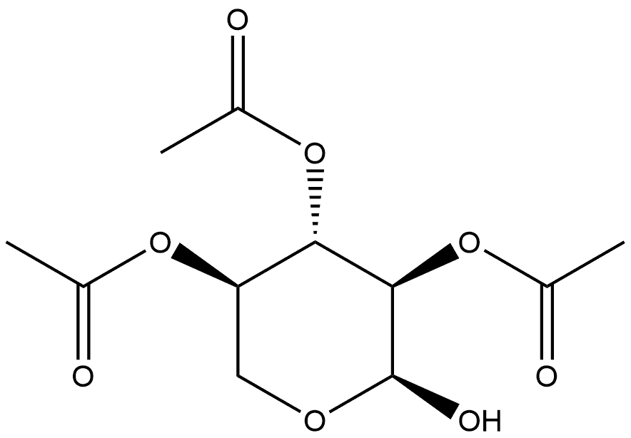 (2S,3R,4S,5R)-2-hydroxytetrahydro-2H-pyran-3,4,5-triyl triacetate Structure