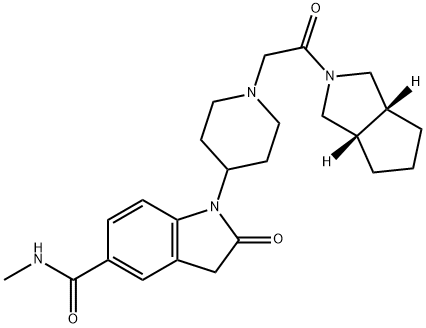 1-[1-[2-[(3aR,6aS)-Hexahydrocyclopenta[c]pyrrol-2(1H)-yl]-2-oxoethyl]-4-piperidinyl]-2,3-dihydro-N-methyl-2-oxo-1H-indole-5-carboxamide Structure