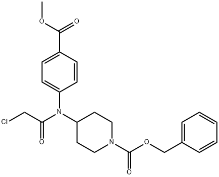 1-Piperidinecarboxylic acid, 4-[(2-chloroacetyl)[4-(methoxycarbonyl)phenyl]amino]-, phenylmethyl ester Structure