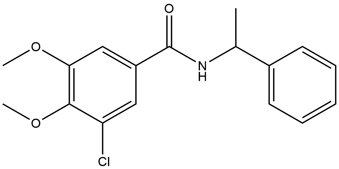 3-Chloro-4,5-dimethoxy-N-(1-phenylethyl)benzamide Structure