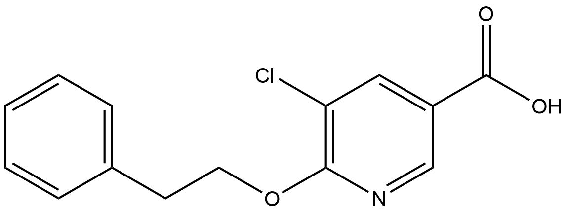 5-Chloro-6-(2-phenylethoxy)-3-pyridinecarboxylic acid Structure