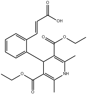 3,5-Pyridinedicarboxylic acid, 4-[2-(2-carboxyethenyl)phenyl]-1,4-dihydro-2,6-dimethyl-, 3,5-diethyl ester, (E)- (9CI) Structure