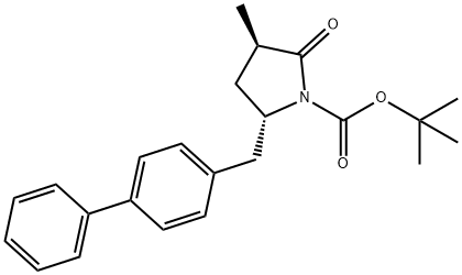 1-Pyrrolidinecarboxylic acid, 5-([1,1'-biphenyl]-4-ylmethyl)-3-methyl-2-oxo-, 1,1-dimethylethyl ester, (3R,5S)- 구조식 이미지