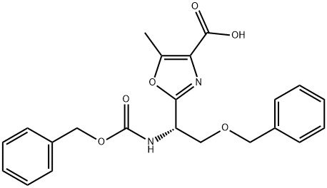 4-?Oxazolecarboxylic acid, 5-?methyl-?2-?[(1S)?-?2-?(phenylmethoxy)?-?1-?[[(phenylmethoxy)?carbonyl]?amino]?ethyl]?- Structure