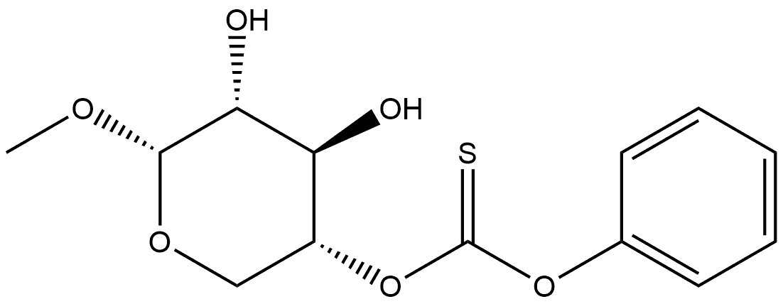 methyl α-D-xylopyranoside 4-phenylthionocarbonate Structure