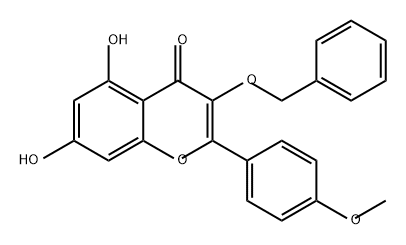 4H-1-Benzopyran-4-one, 5,7-dihydroxy-2-(4-methoxyphenyl)-3-(phenylmethoxy)- Structure