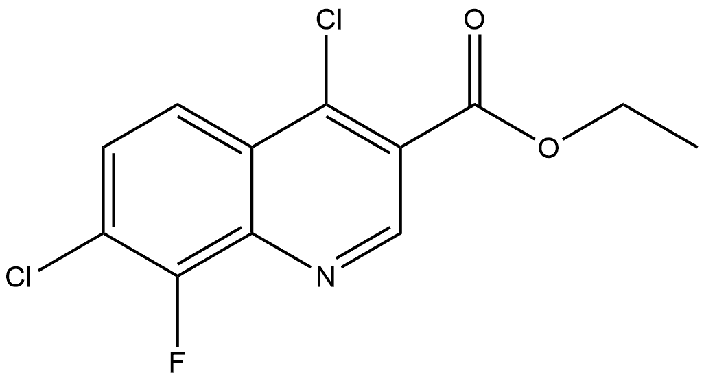 Ethyl 4,7-dichloro-8-fluoro-3-quinolinecarboxylate Structure