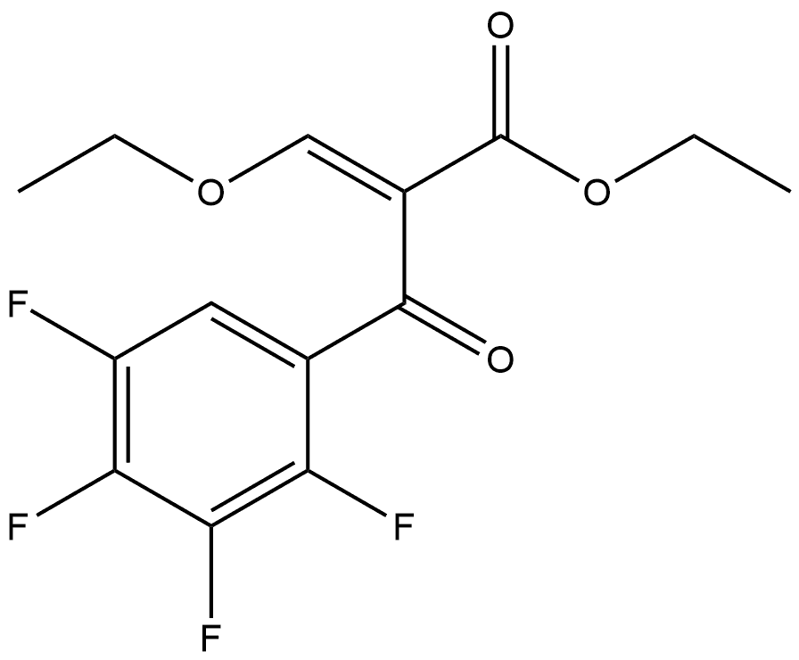 Benzenepropanoic acid, α-(ethoxymethylene)-2,3,4,5-tetrafluoro-β-oxo-, ethyl ester, (αE)- 구조식 이미지