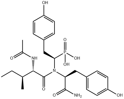 L-Tyrosinamide, N-acetyl-L-isoleucyl-N-[(1R)-2-(4-hydroxyphenyl)-1-phosphonoethyl]- Structure