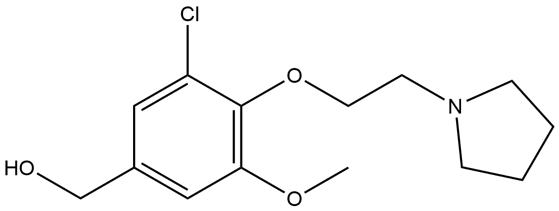 3-Chloro-5-methoxy-4-[2-(1-pyrrolidinyl)ethoxy]benzenemethanol Structure