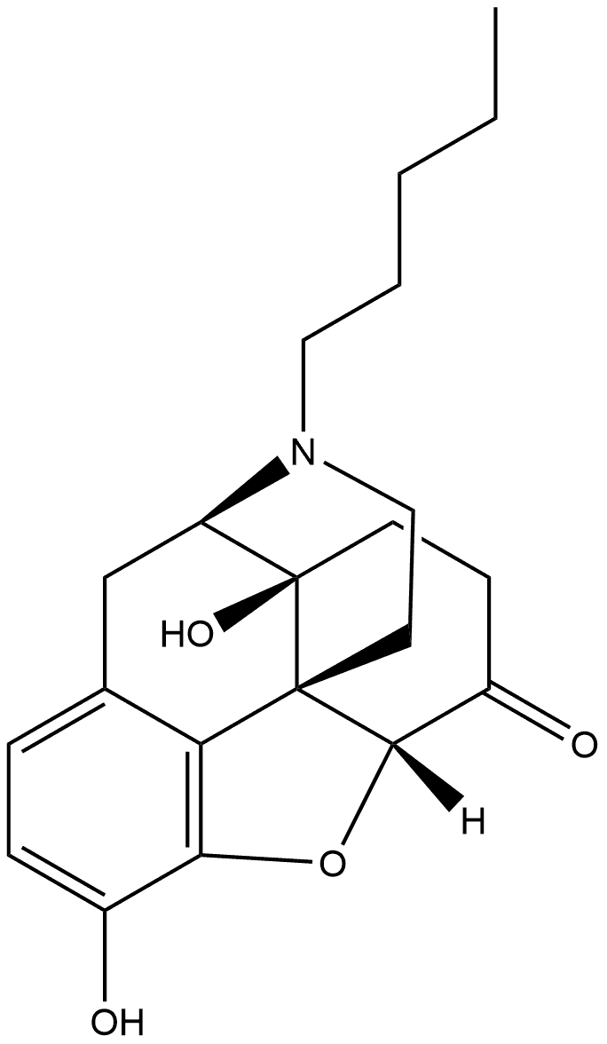 Morphinan-6-one, 4,5-epoxy-3,14-dihydroxy-17-pentyl-, (5α)- (9CI) Structure