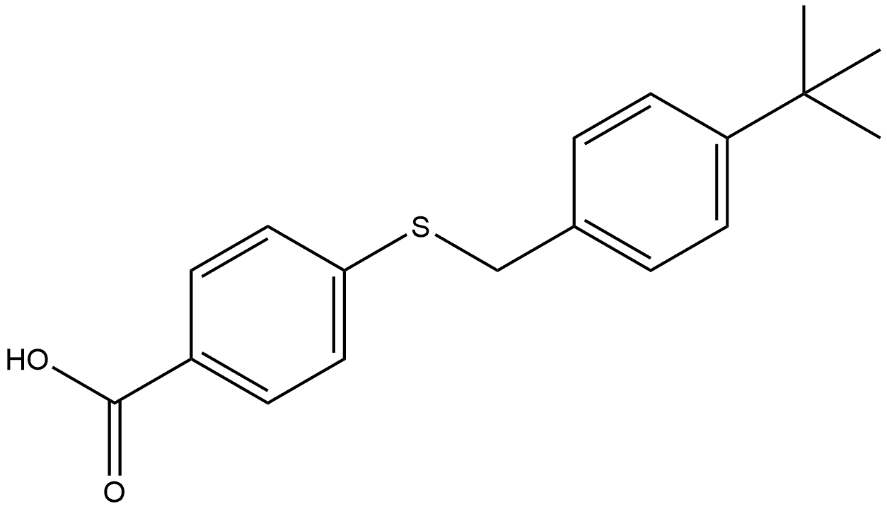 4-[[[4-(1,1-Dimethylethyl)phenyl]methyl]thio]benzoic acid Structure
