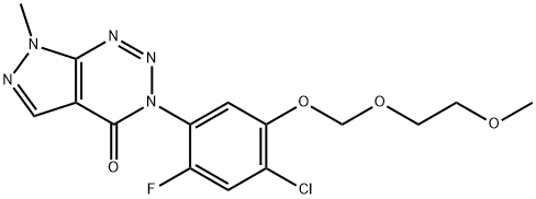 4H-Pyrazolo[3,4-d]-1,2,3-triazin-4-one, 3-[4-chloro-2-fluoro-5-[(2-methoxyethoxy)methoxy]phenyl]-3,7-dihydro-7-methyl- Structure