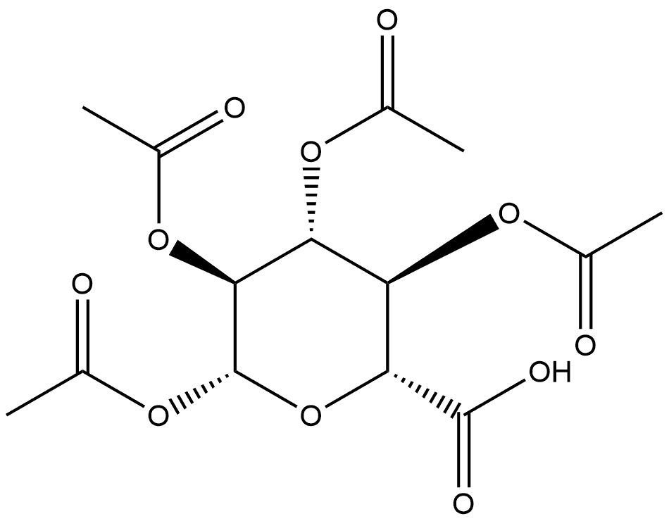 β-L-Glucopyranuronic acid, 1,2,3,4-tetraacetate 구조식 이미지