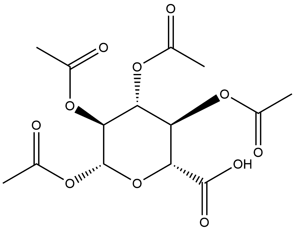 β-L-Glucopyranuronic acid, 1,2,3,4-tetraacetate Structure