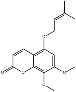 2H-1-Benzopyran-2-one, 7,8-dimethoxy-5-[(3-methyl-2-buten-1-yl)oxy]- 구조식 이미지