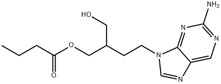 Butanoic acid, 4-(2-amino-9H-purin-9-yl)-2-(hydroxymethyl)butyl ester Structure