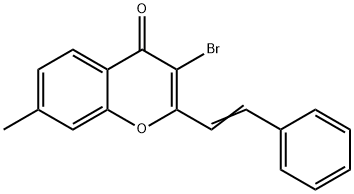 3-Bromo-7-methyl-2-styryl-4H-chromen-4-one Structure