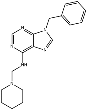 9-Benzyl-N-(piperidin-1-ylmethyl)-9H-purin-6-amine 구조식 이미지