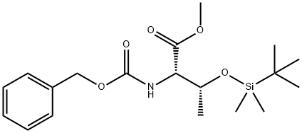 L-Threonine, O-[(1,1-dimethylethyl)dimethylsilyl]-N-[(phenylmethoxy)carbonyl]-, methyl ester 구조식 이미지