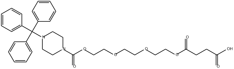Butanedioic acid, 1-[2-[2-[2-[[[4-(triphenylmethyl)-1-piperazinyl]carbonyl]oxy]ethoxy]ethoxy]ethyl] ester 구조식 이미지