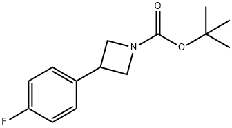 1-Azetidinecarboxylic acid, 3-(4-fluorophenyl)-, 1,1-dimethylethyl ester 구조식 이미지