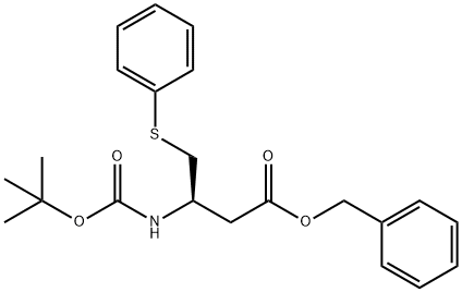 Butanoic acid, 3-[[(1,1-dimethylethoxy)carbonyl]amino]-4-(phenylthio)-, phenylmethyl ester, (3R)- Structure