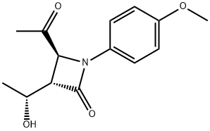 2-Azetidinone, 4-acetyl-3-[(1R)-1-hydroxyethyl]-1-(4-methoxyphenyl)-, (3S,4S)- Structure