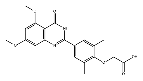 Acetic acid, 2-[4-(3,4-dihydro-5,7-dimethoxy-4-oxo-2-quinazolinyl)-2,6-dimethylphenoxy]- Structure