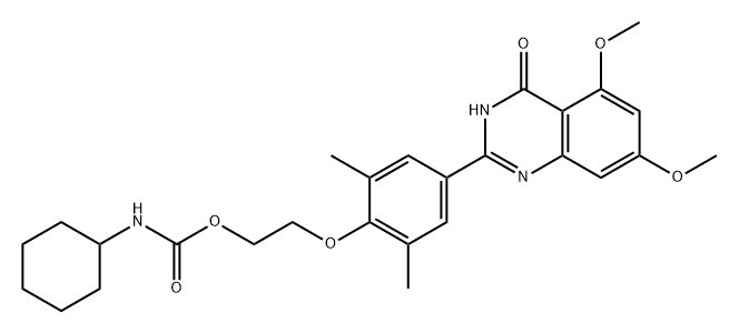 2-[4-(3,4-Dihydro-5,7-dimethoxy-4-oxo-2-quinazolinyl)-2,6-dimethylphenoxy]ethyl N-cyclohexylcarbamate Structure