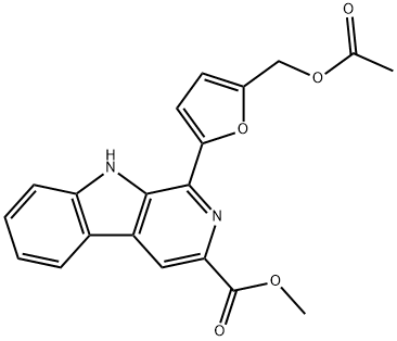 9H-Pyrido[3,4-b]indole-3-carboxylic acid, 1-[5-[(acetyloxy)methyl]-2-furanyl]-, methyl ester Structure