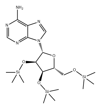 Adenosine, 2',3',5'-tris-O-(trimethylsilyl)- Structure