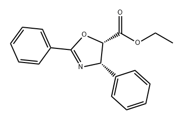 5-Oxazolecarboxylic acid, 4,5-dihydro-2,4-diphenyl-, ethyl ester, (4S,5S)- Structure