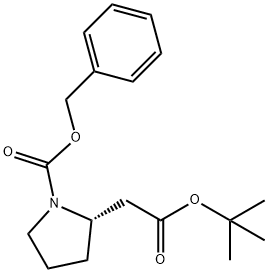 2-Pyrrolidineacetic acid, 1-[(phenylmethoxy)carbonyl]-, 1,1-dimethylethyl ester, (2S)- Structure