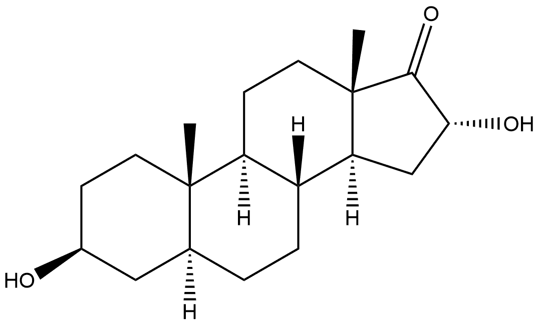 Androstan-17-one, 3,16-dihydroxy-, (3β,5α,16α)- Structure