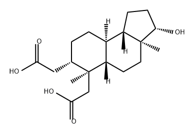 1H-Benz[e]indene-6,7-diacetic acid, dodecahydro-3-hydroxy-3a,6-dimethyl-, (3S,3aS,5aS,6S,7S,9aR,9bS)- 구조식 이미지