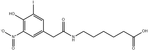 Hexanoic acid, 6-[[2-(4-hydroxy-3-iodo-5-nitrophenyl)acetyl]amino]- Structure