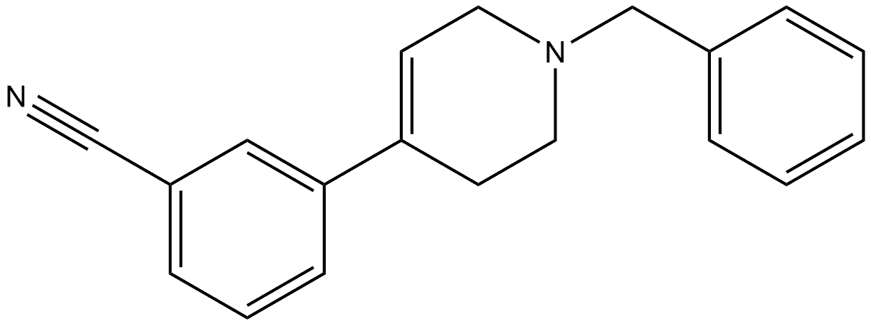 3-[1,2,3,6-Tetrahydro-1-(phenylmethyl)-4-pyridinyl]benzonitrile Structure