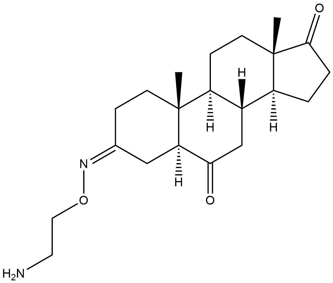 (3Z,5α)-Androstane-3,6,17-trione 3-[O-(2-aminoethyl)oxime] Structure