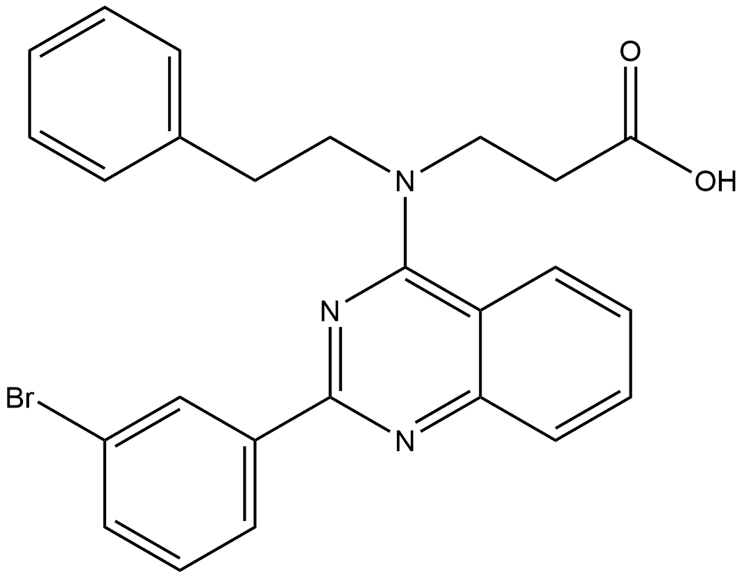 β-Alanine, N-[2-(3-bromophenyl)-4-quinazolinyl]-N-(2-phenylethyl)- Structure